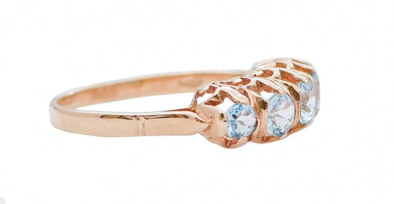 Engagement Ring Anello Acquamarina Oro Rosa 18K White Gold Vintage