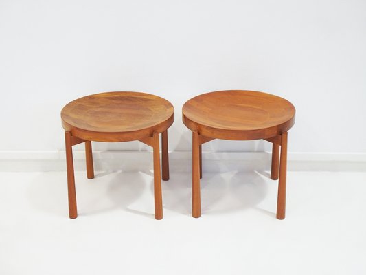 Round Teak Tray Tables attributed to Jens Harald Quistgaard, 1960s