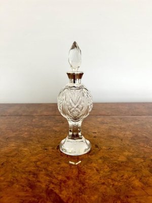 Edwardian Silver Mounted Cut Glass Bottle, 1900s for sale at Pamono