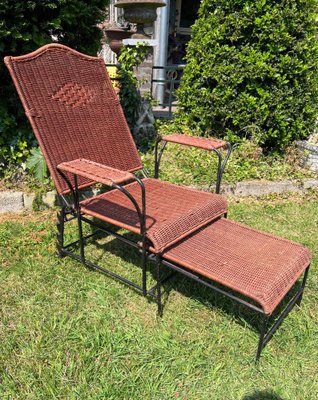 Wrought iron chaise cheap lounge for sale