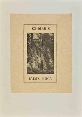 Ex Libris Jaime Roca, Woodcut, Mid 20th Century