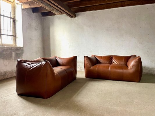 Le Bambole Sofa in Cognac Leather by Mario Bellini for B&B Le Bambole Sofa in Cognac Leather by Mario Bellini for B&B