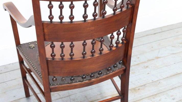 Arts Crafts High Back Carver Chair 1890s for sale at Pamono