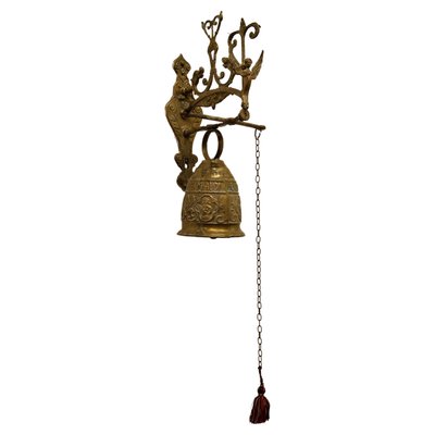 Sonnette pour ouverture de porte : sonnette de porte Carillon de  commerçants Cloche avec sonnette en laiton Sonnette attachée Carillon pour  porte
