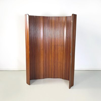 Mid-Century Art Deco French Self-Supporting Wooden Screen
