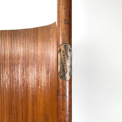 Mid-Century Art Deco French Self-Supporting Wooden Screen