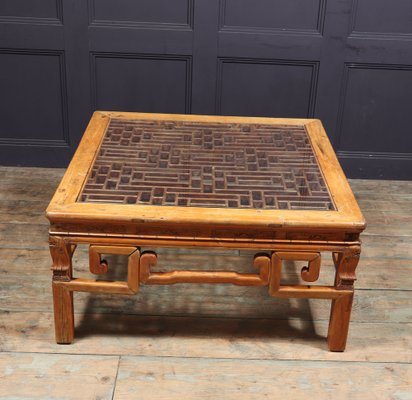 Antique Chinese Lattice Work Coffee Table for sale at Pamono