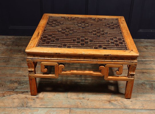 Antique Chinese Lattice Work Coffee Table for sale at Pamono Antique Chinese Lattice Work Coffee Table for sale at Pamono