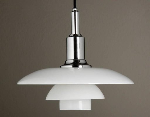 Vintage PH 3/2 Chromed Pendant Light by Poul Henningsen for Louis