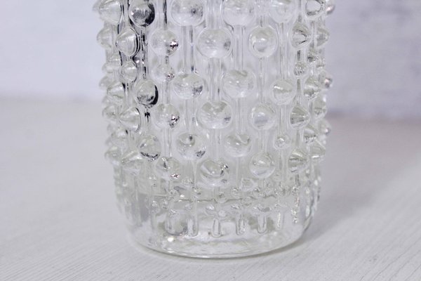 SKLO UNION Czech Clear 'Dripping Candle Wax' Vase Hermanova Peceny 9