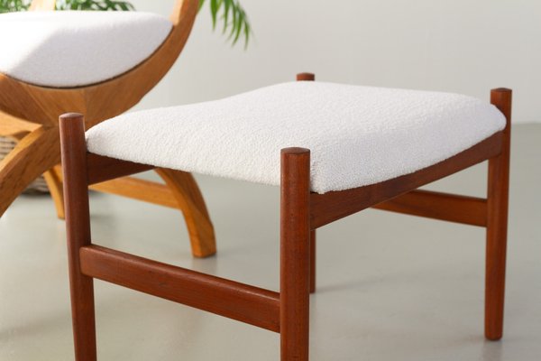 スツール Denmark Vintage Teak Stool Vintage Danish Teak Stool, 1960s for sale at Pamono
