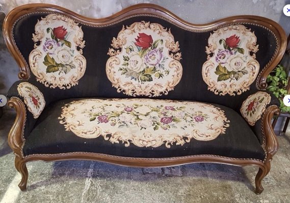 Vintage Textile Sofa, 1950s for sale at Pamono