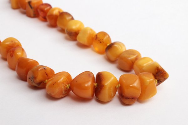 Collier Vintage En Perles Vertes Et Ambre – Style Rétro, Très Bon État