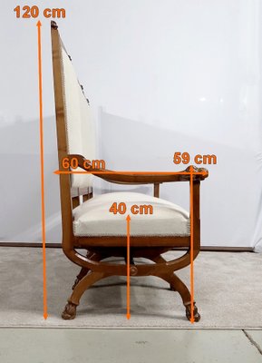 Antique Bench 120 Renaissance Style Bench in Walnut, Late 19th  