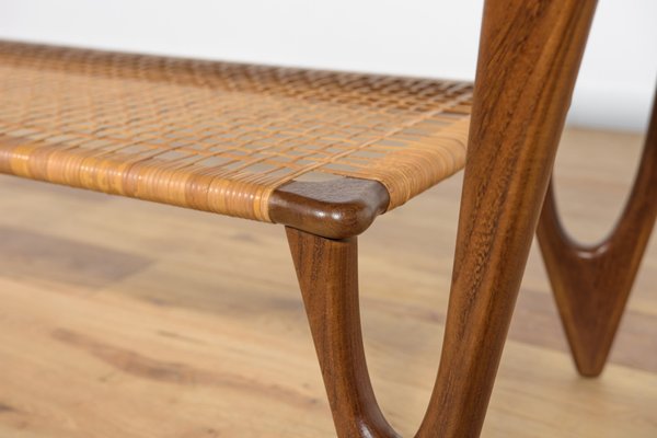 Mid-Century Teak & Rattan Coffee Table by Kurt Østervig for Jason