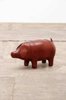 Leather Pig Ottoman in the style of Dimitri Omersa 1970s for sale