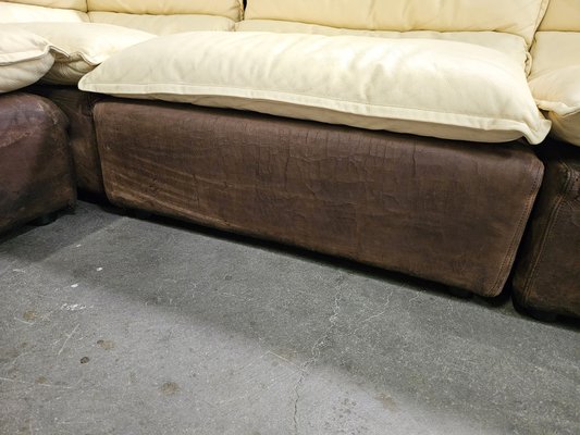 Italian Modular Corner Sofa In Leather