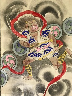 Large Japanese Edo Period Kakemono Scroll Hangings, 19th Century