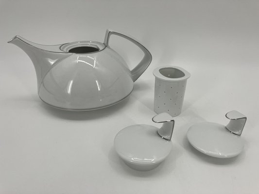 Teiera con filtro Rosenthal Tac platino in porcellana