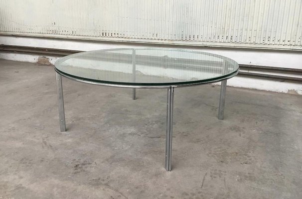 Mid-Century Space Age Couchtisch aus Chrom & Glas im Stil von Horst Brüning, 1960er bei Pamono kaufen