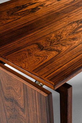Dining Table in Rosewood and Steel attributed to Hans Wegner