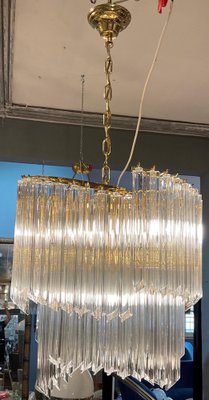 Chandelier in Murano Glass in the style of Venini, 1985 for Chandelier in Murano Glass in the style of Venini, 1985 for