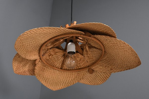 Mid-Century Uchiwa Pendant Lamp in Style of Ingo Maurer, Germany