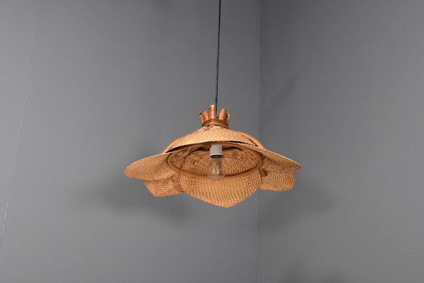 Mid Century Uchiwa Pendant Lamp in Style of Ingo Maurer Germany