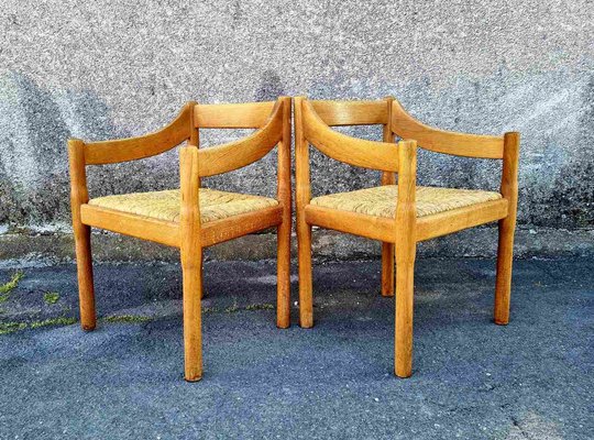 Set of Italian Carimate Chairs by Vico Magistretti for Cassina, 1960s