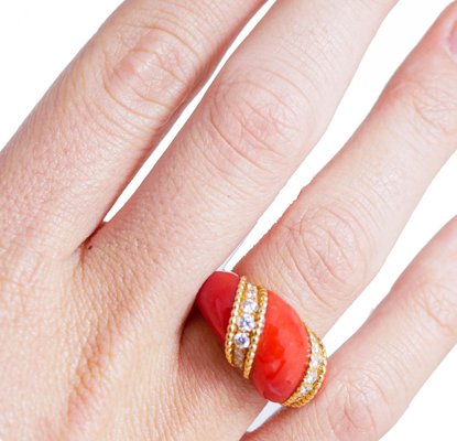 Coral diamond best sale ring
