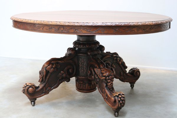 Large antique oval oak table, antiuqe chairs, antique oxford