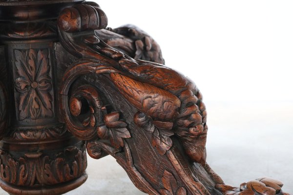 Antique French Oval Dining Table in Oak, 1850 for sale at Pamono