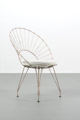 Vintage Silver Wire Chair for sale at Pamono