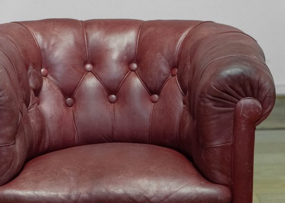 Red store chesterfield chair