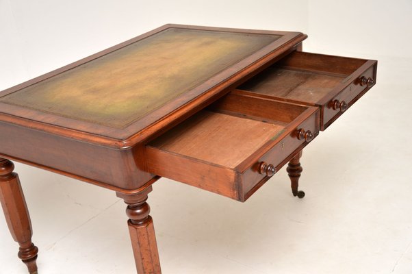 Antique writing desk leather cheap top