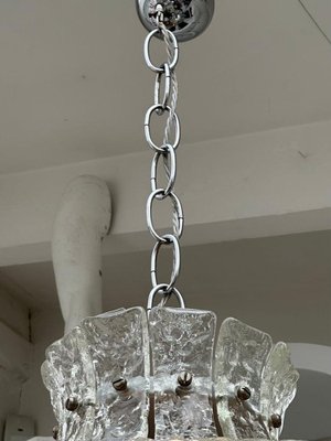 Lampada vintage anni '70 vetro soffiato di Murano trasparente