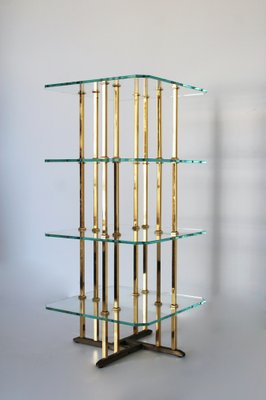 Vintage Glass & Brass Shelf for sale at Pamono Vintage Glass & Brass Shelf for sale at Pamono