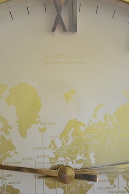 Large Art Deco World Time Clock by Heinrich Möller for Kienzle