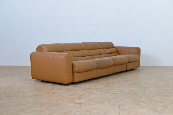 Vintage Four Seater Leather Sofa With Relax Function From De Sede Vintage Four Seater Leather Sofa With