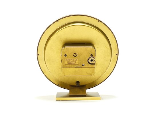 Mid-Century GMT World Time Zone Brass Table Clock, Germany