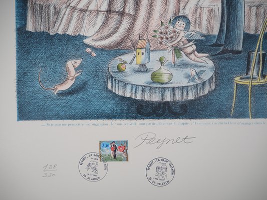 Raymond Peynet, Lovers: Cupid's Garden, Original Lithograph for