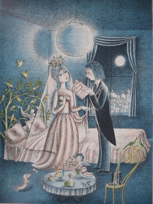 Raymond Peynet, Lovers: Cupid's Garden, Original Lithograph for