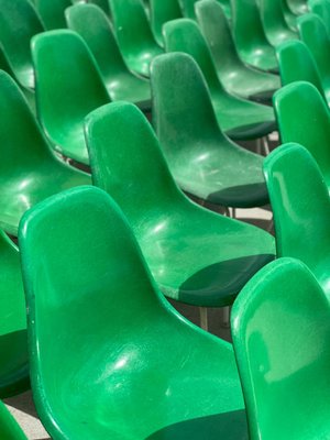Vintage Green Chairs DSX -H Base by Charles and Ray Eames for