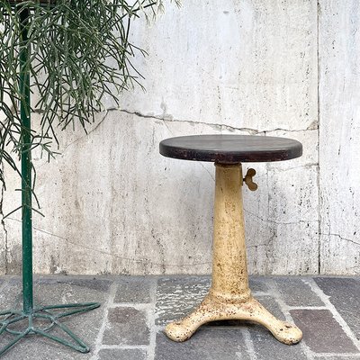 Adjustable Industrial Stool with Cast Iron Base 1950s for sale at