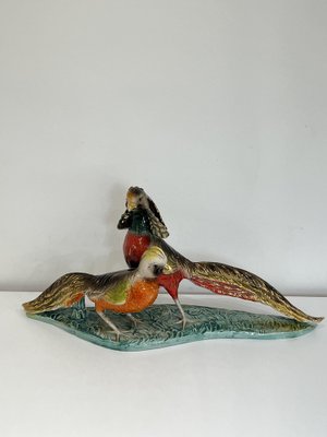 Große Fasanenfigur aus Keramik, Italien, 1950er