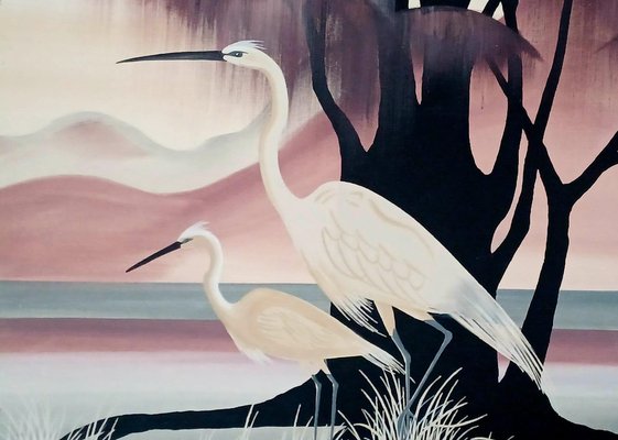 Pájaros, 1975, óleo sobre lienzo grande en venta en Pamono