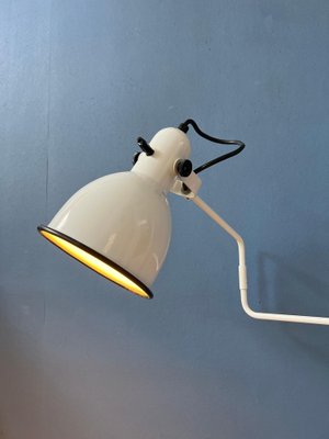 White Swing-Arm Anvia Elbow Table Lamp by Hoogervorst, 1970s for
