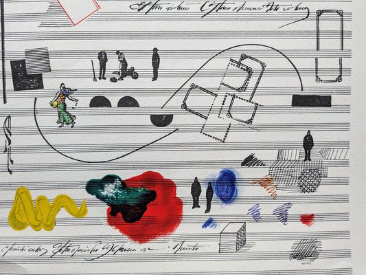 Saul Steinberg, Nights of the Foundation, 1970, Lithograph for