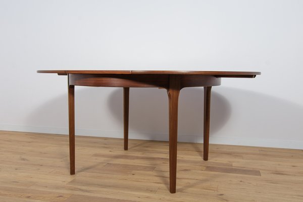 Mid Century Round Rosewood Extendable Dining Table from Nathan