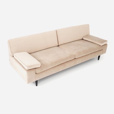 Velour beige sofa deals